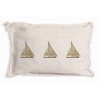 Striped Sailboats Pillow