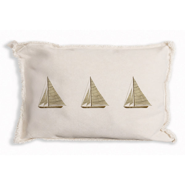 Striped Sailboats Pillow