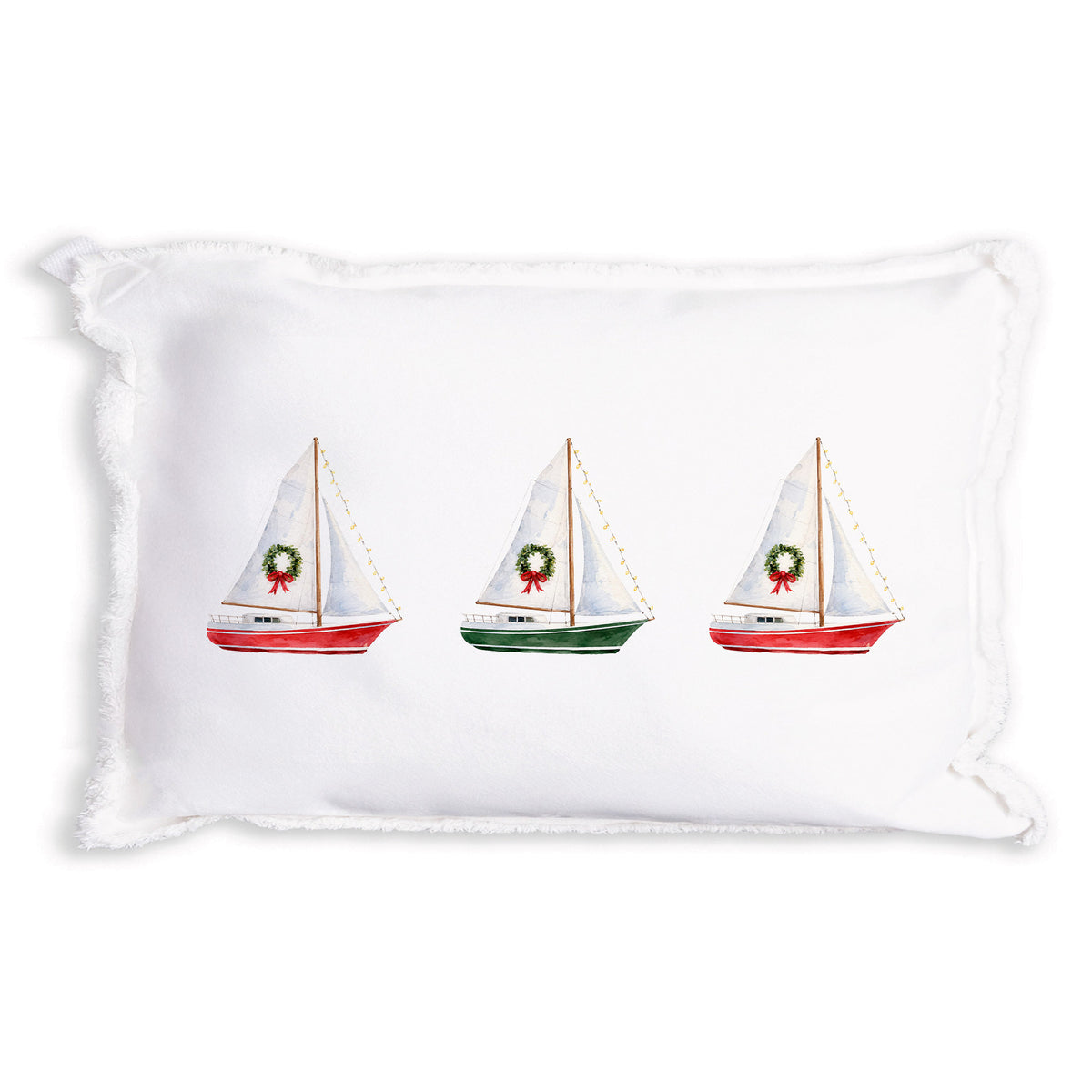 Sailboat Wreath Pillow