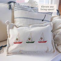 Sailboat Wreath Pillow