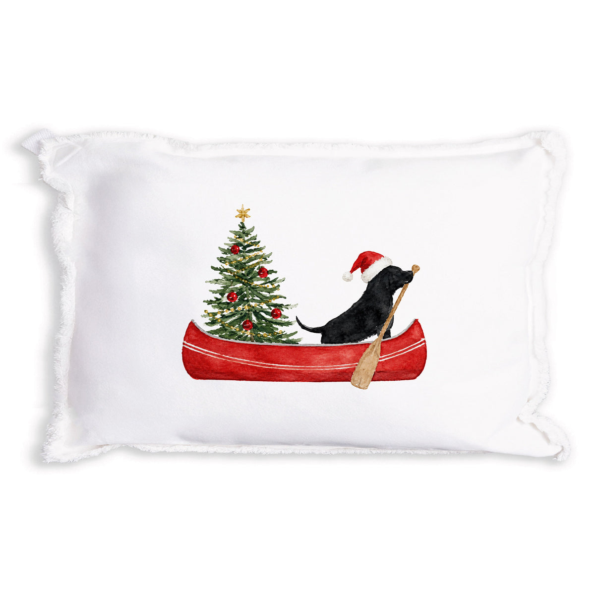 Christmas Dog Canoe Pillow