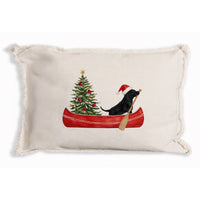 Christmas Dog Canoe Pillow