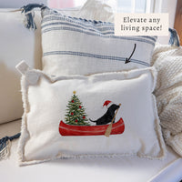 Christmas Dog Canoe Pillow
