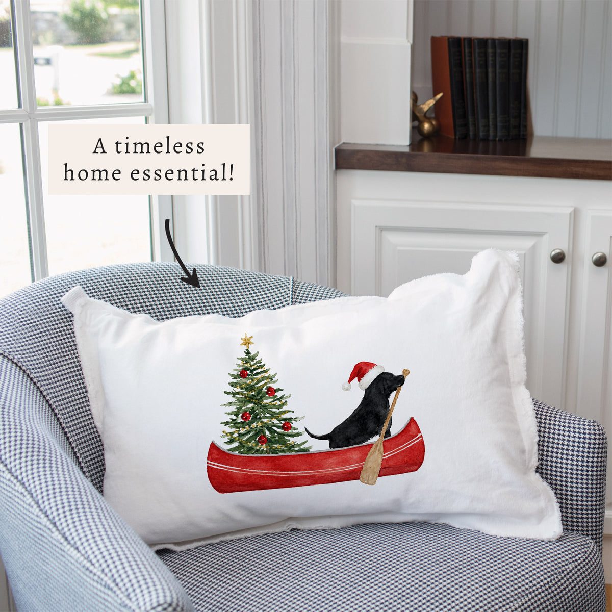 Christmas Dog Canoe Pillow