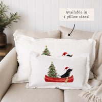Christmas Dog Canoe Pillow