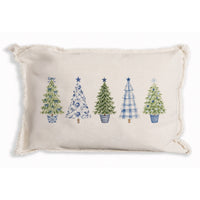 Coastal Cottage Christmas Trees Pillow
