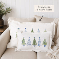Coastal Cottage Christmas Trees Pillow