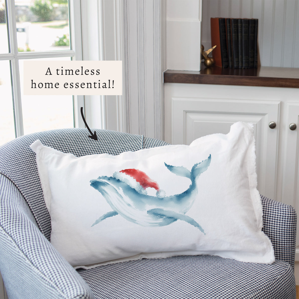 Holiday Whale Pillow