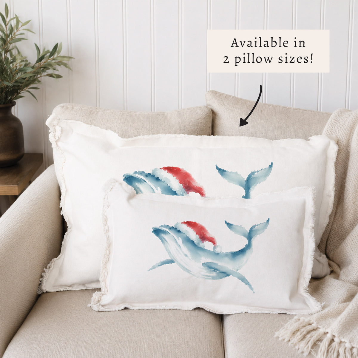 Holiday Whale Pillow