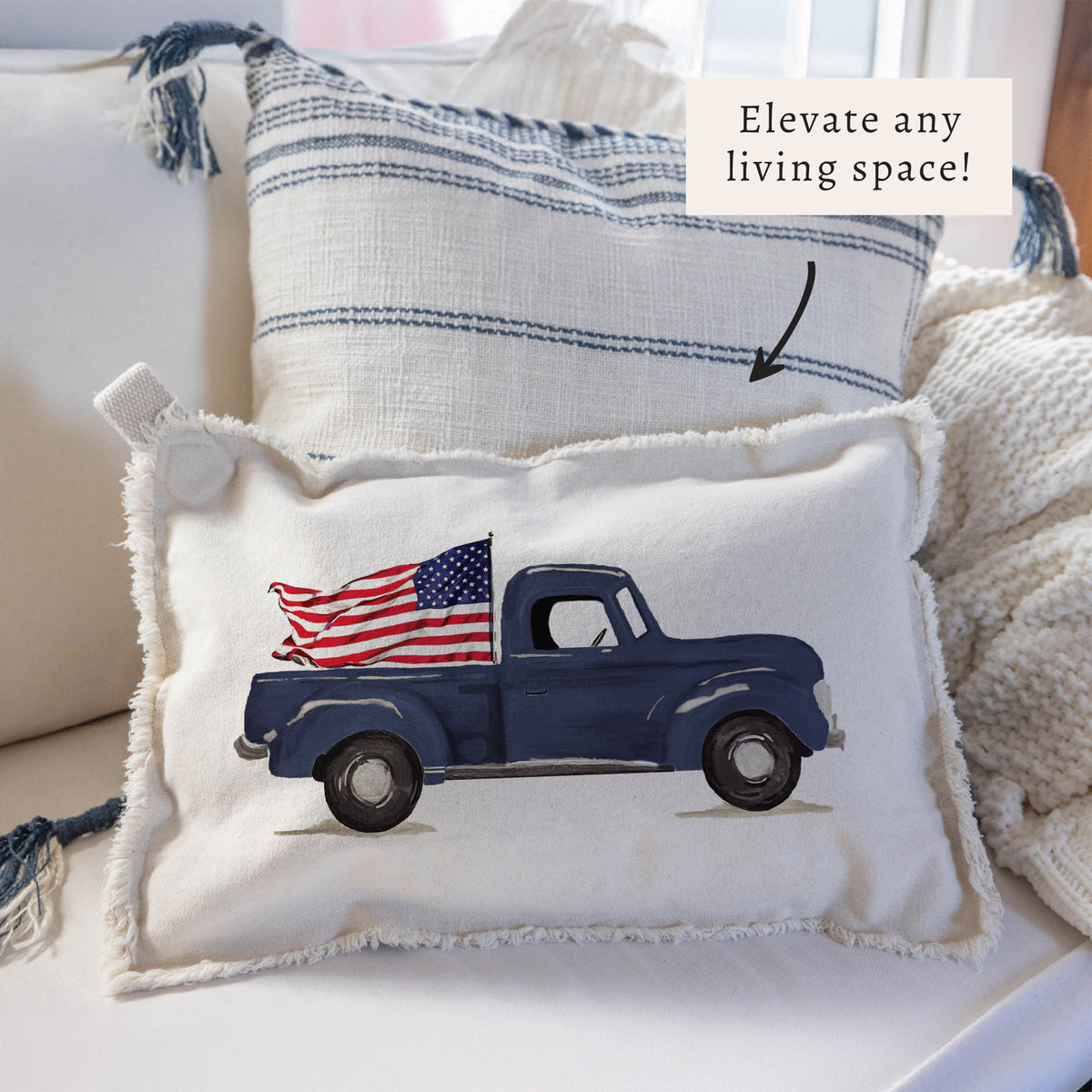 Flag Truck Pillow