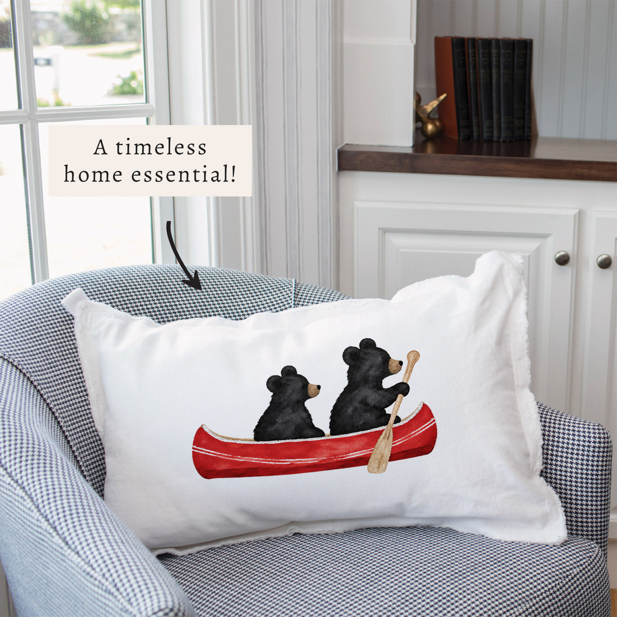 Black Bear Canoe Pillow