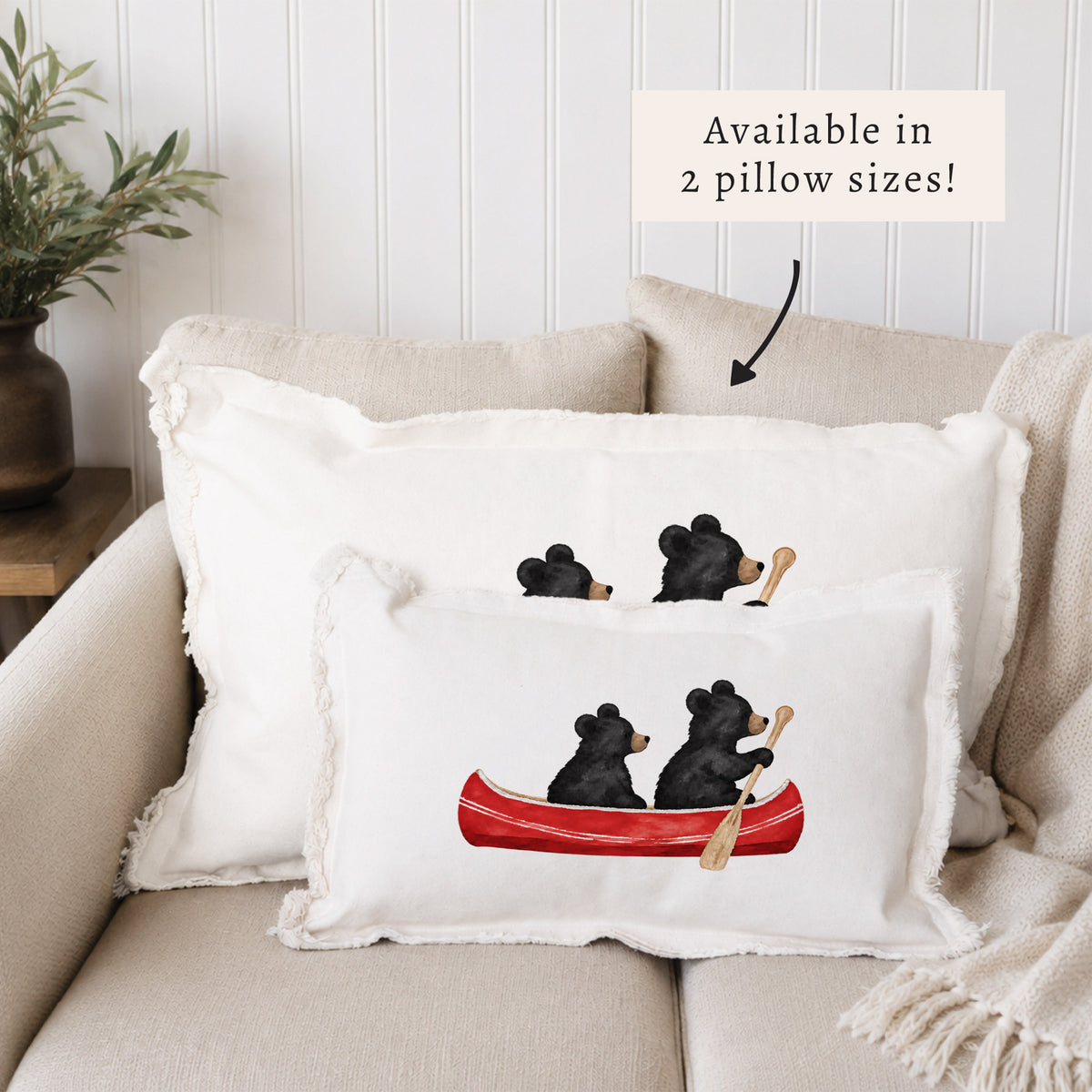 Black Bear Canoe Pillow