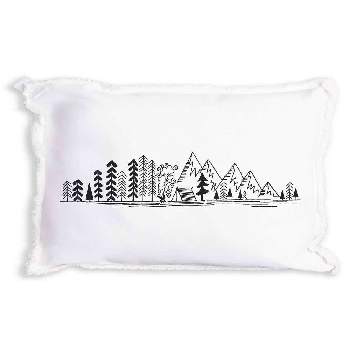 Mountain Campsite Sketch Pillow