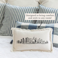 Mountain Campsite Sketch Pillow