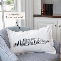 Mountain Campsite Sketch Pillow