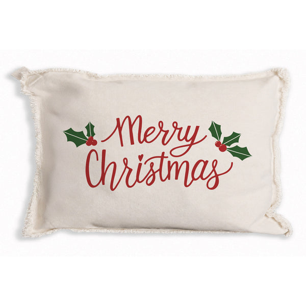 Merry Christmas Holly Pillow