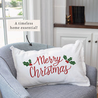 Merry Christmas Holly Pillow