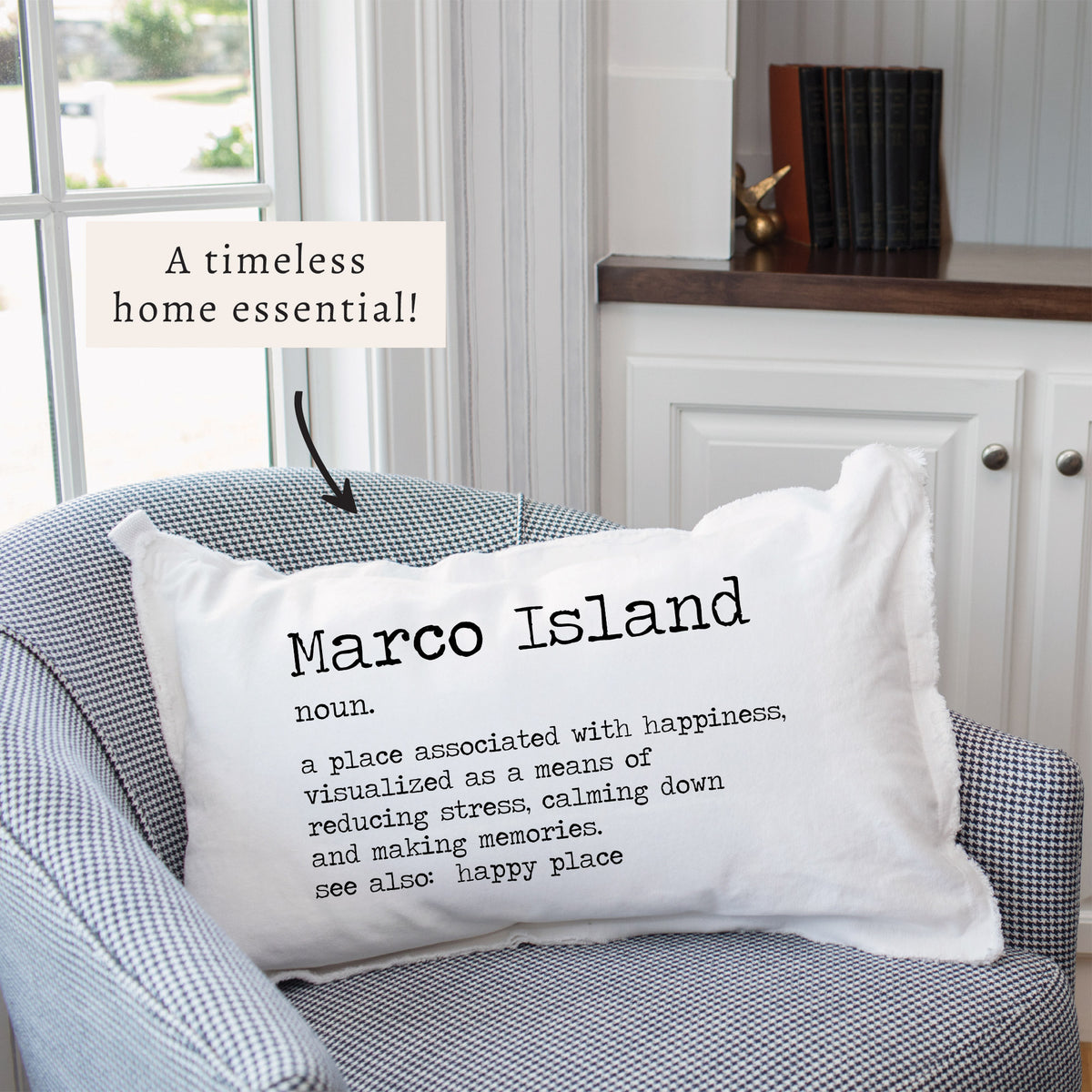 Happy Place Definition Personalized Lumbar Pillow