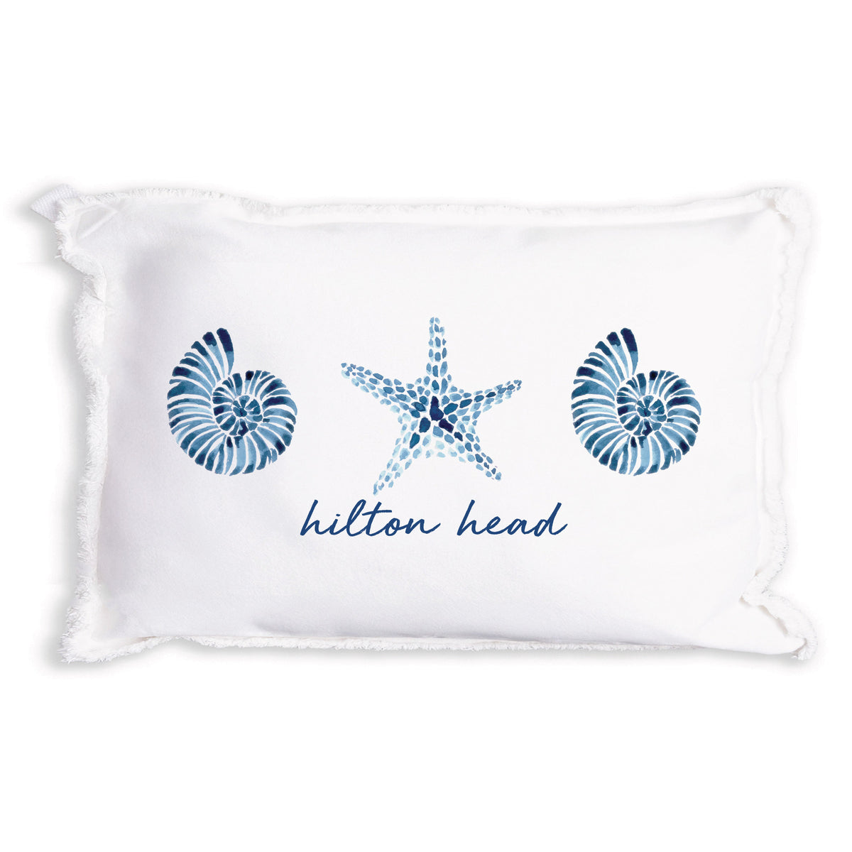 Blue Shell Starfish Personalized Pillow