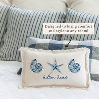 Blue Shell Starfish Personalized Pillow