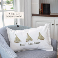 Striped Sailboats Personalized Pillow