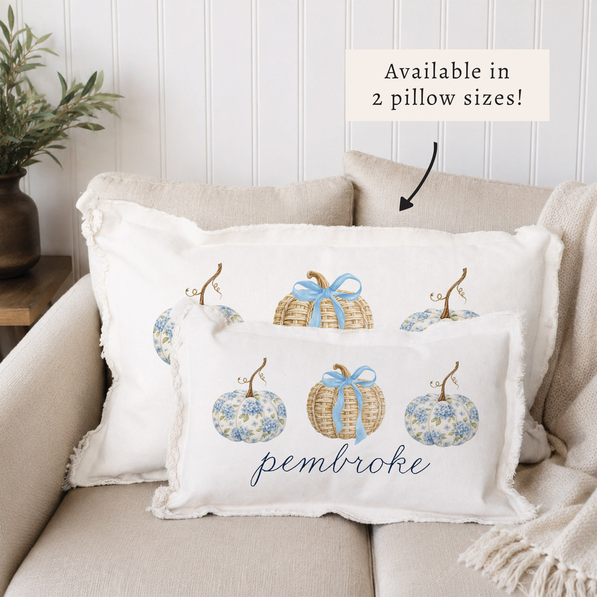 Coastal Pumpkins Personalized Pillows