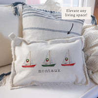 Sailboat Wreath Personalized Pillow