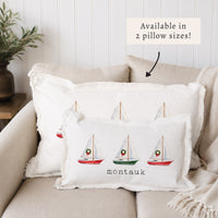 Sailboat Wreath Personalized Pillow