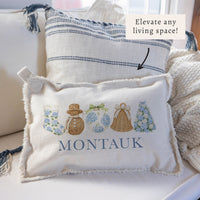 Holiday Hydrangea Icons Personalized Pillow