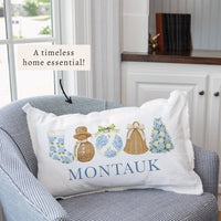 Holiday Hydrangea Icons Personalized Pillow