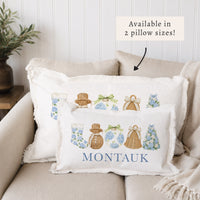 Holiday Hydrangea Icons Personalized Pillow