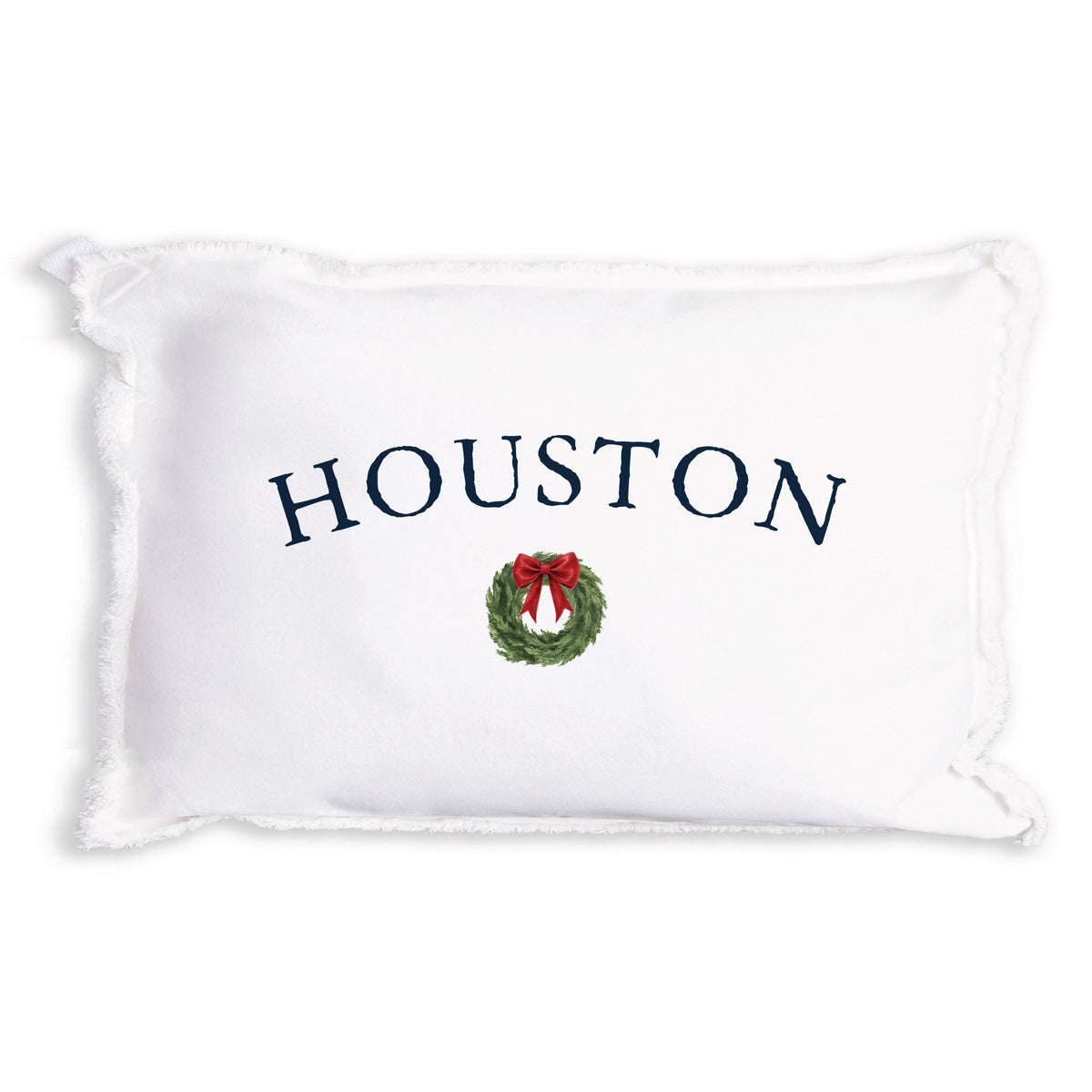 Holiday Wreath Personalized Pillow