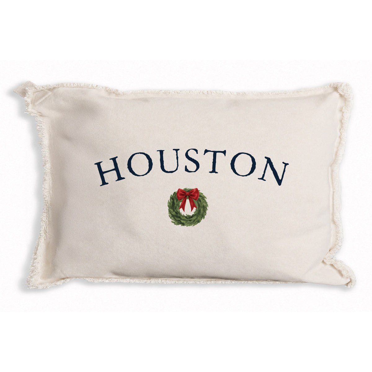 Holiday Wreath Personalized Pillow