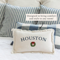 Holiday Wreath Personalized Pillow