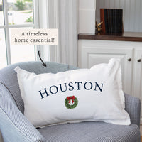 Holiday Wreath Personalized Pillow