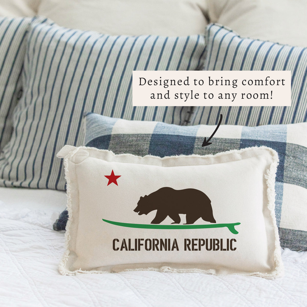 Cali Surf Bear Pillow