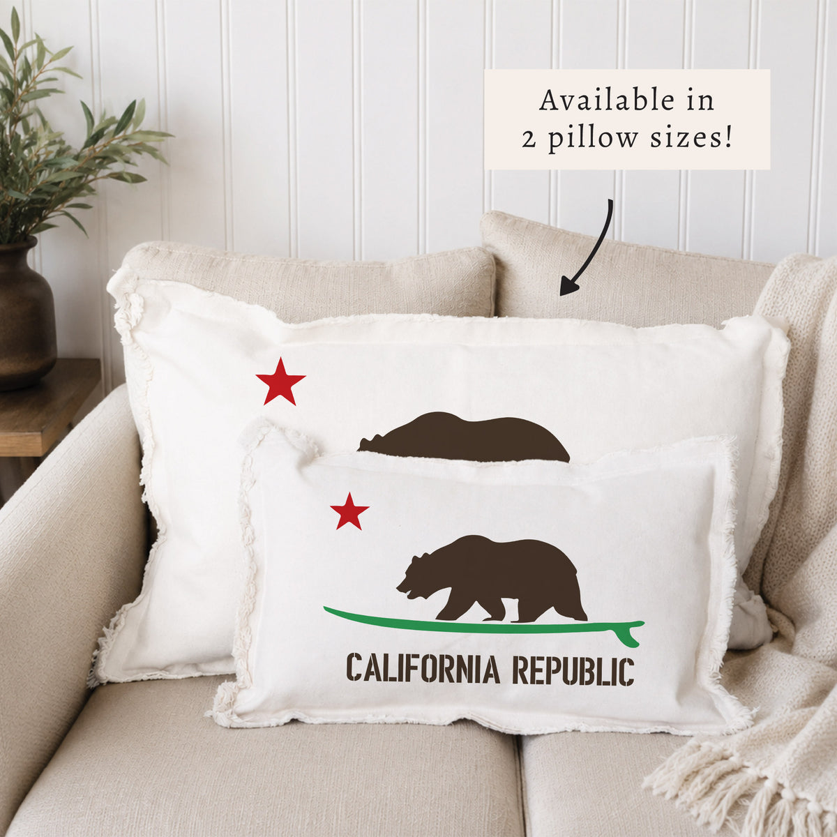 Cali Surf Bear Pillow