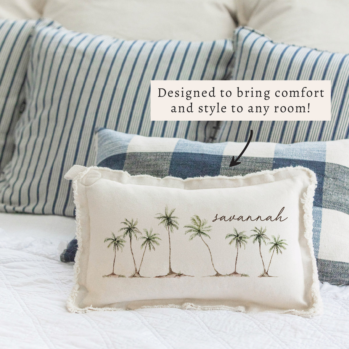 Palm Trees Personalized Pillow