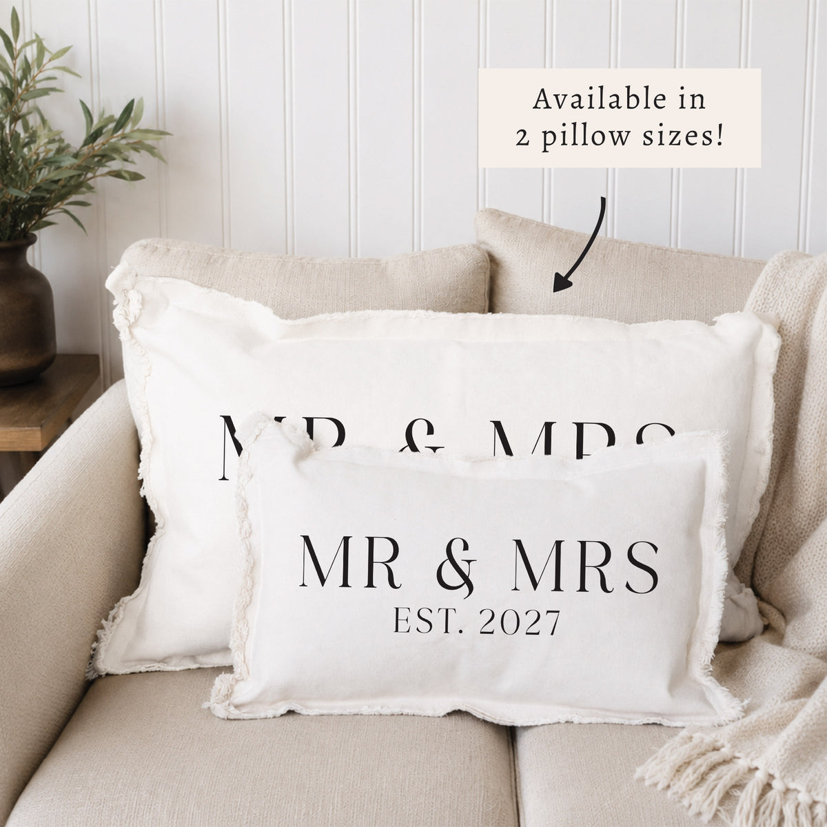 Mr & Mrs Established Personalized Pillow
