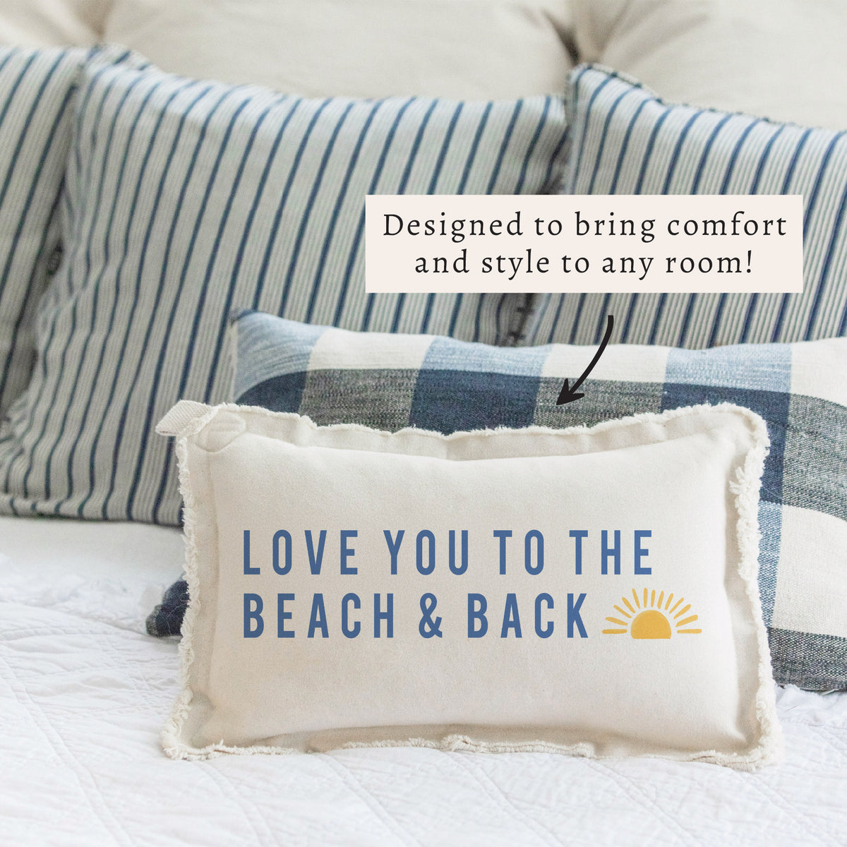 Love You To The Beach Sunset Pillow
