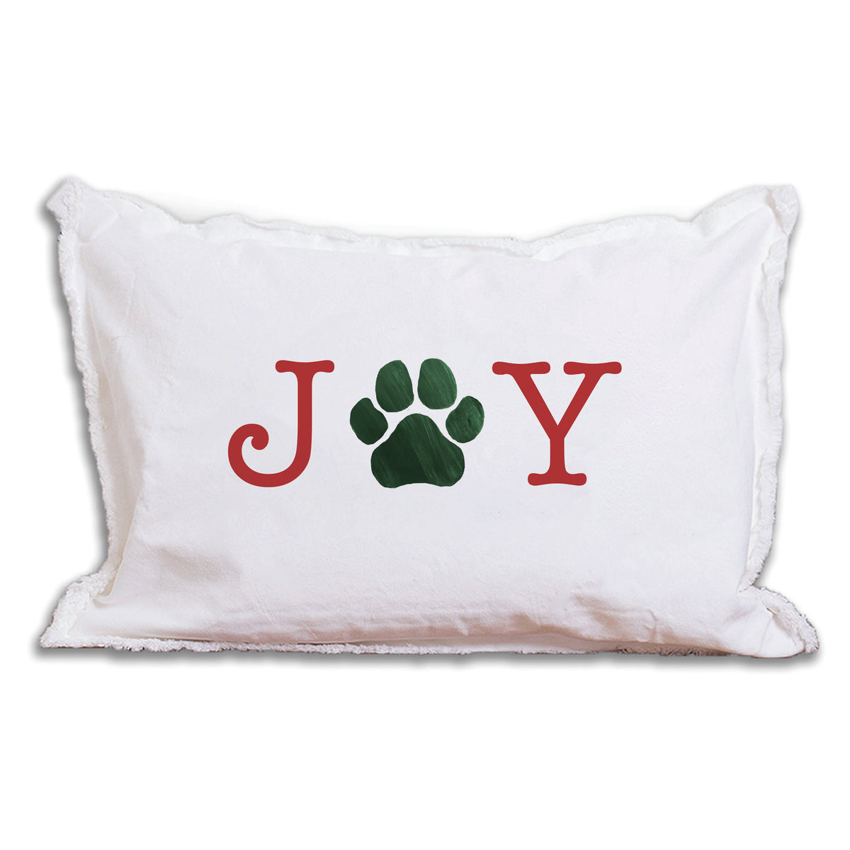 Joy Paw Print Lumbar Pillow