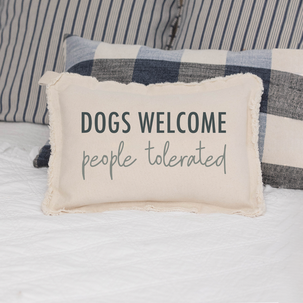 Dogs Welcome Lumbar Pillow