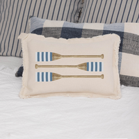 Striped Oars Lumbar Pillow