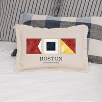 Boston Nautical Letters Lumbar Pillow