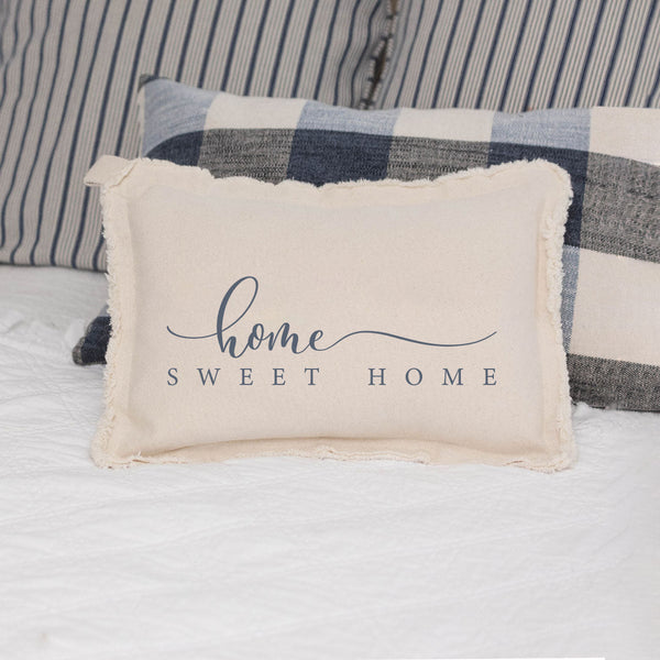 Grey and White Home Sweet Home Lumbar Pillow