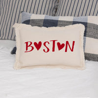 Red Boston Heart Lumbar Pillow