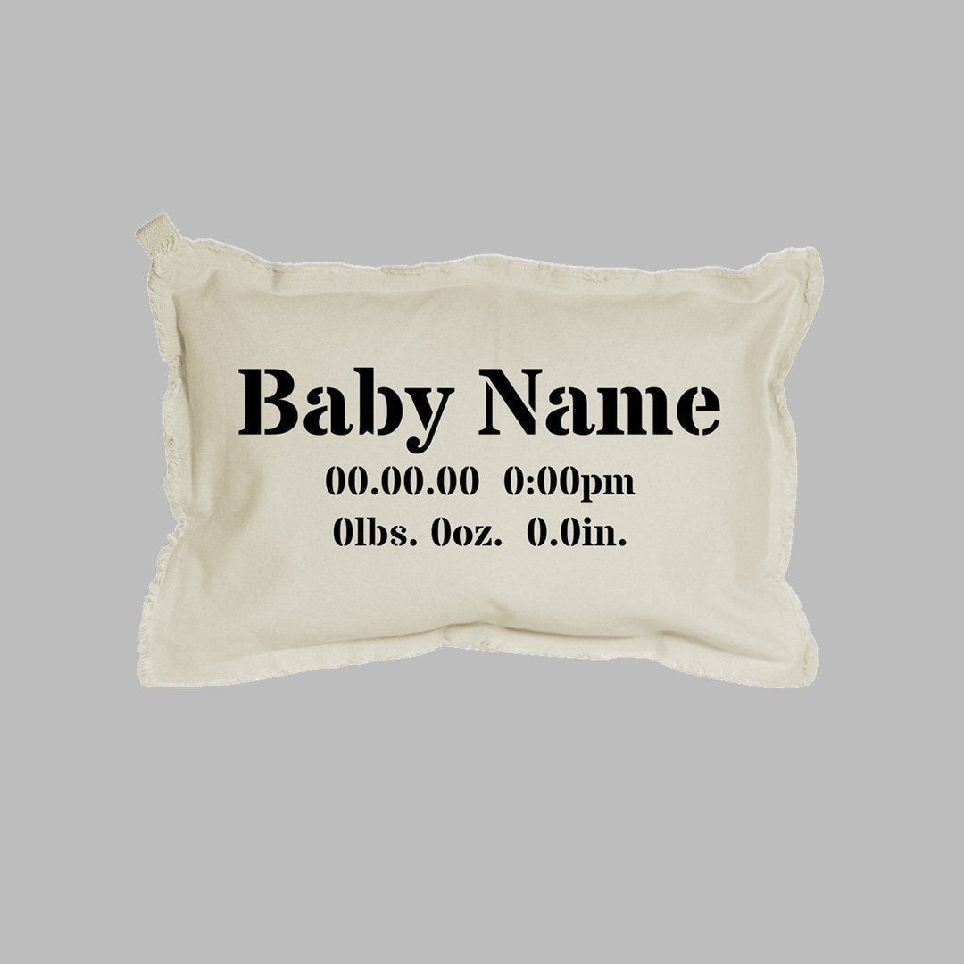 Birth Announcement Personalized Lumbar Pillow