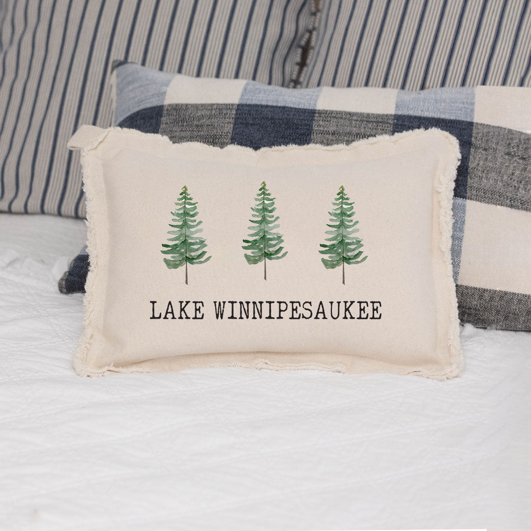 3 Evergreen Trees Personalized Lumbar Pillow