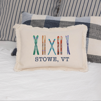 Multi Skis Personalized Lumbar Pillow