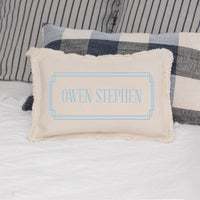 Blue Gingham Personalized Lumbar Pillow